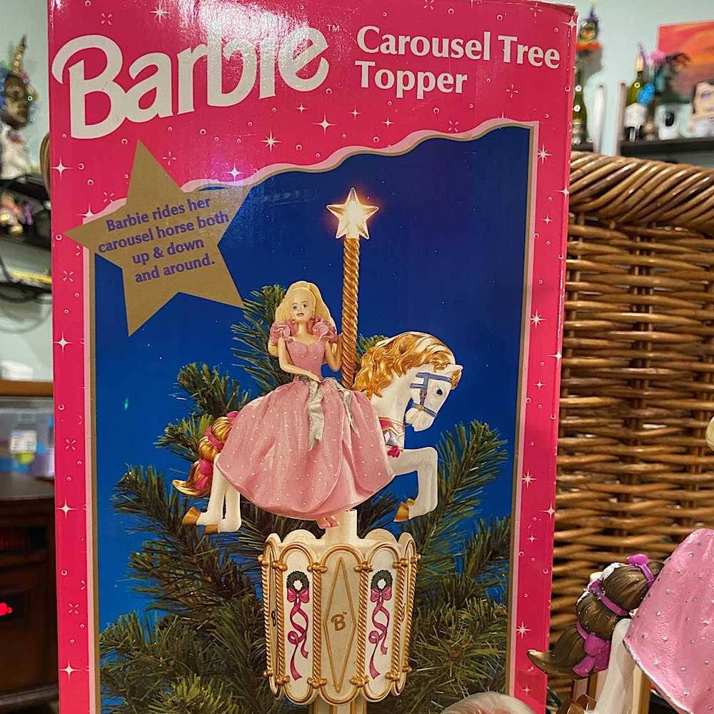 1997 Barbie Carousel Tree Topper- Works!